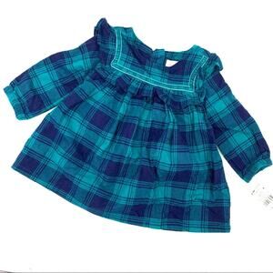 Cat & Jack Green Plaid 2 Piece Dress 0-3 Month
